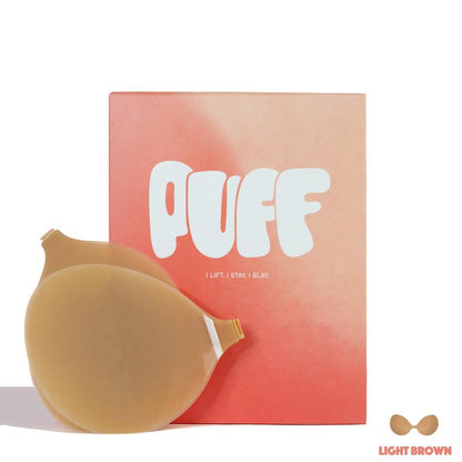 Puff #1 Push-up Sticky Bra – Waterproof & Sweat-proof, Portable, Reusable, Washable, Essential for Travel Women's Wear with Storage Board & Replaceable Adhesive Pads